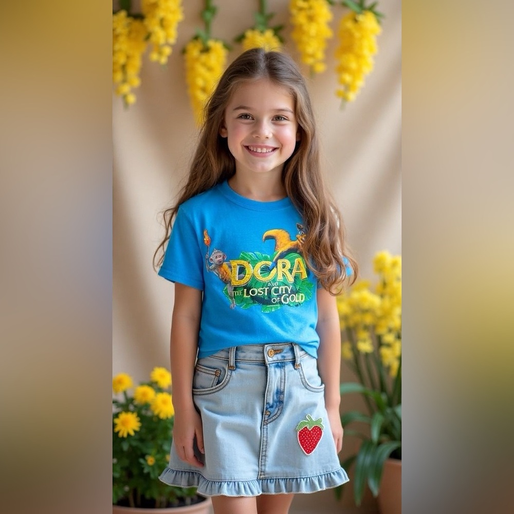 Blue Dora and the Lost City of Gold Kids Unisex T-Shirt Size M NWOT